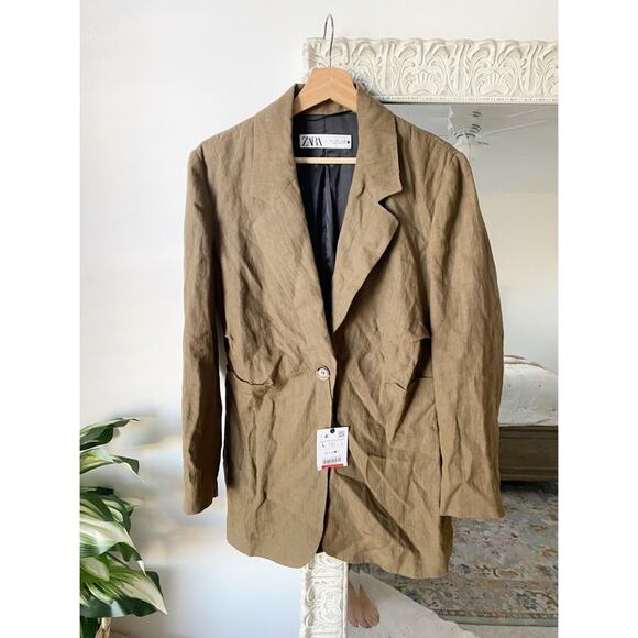 Zara 100% Linen Oversized Blazer - Picture 2 of 8